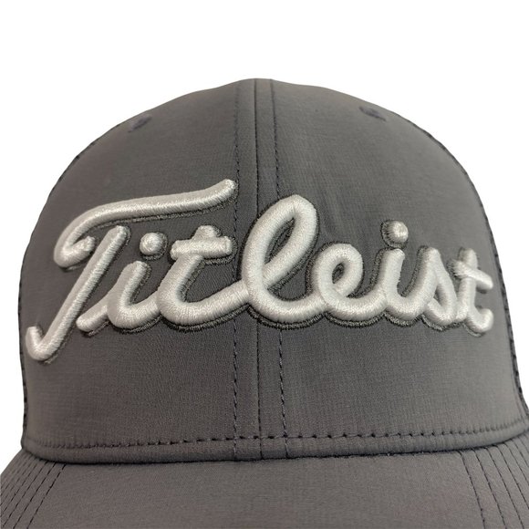 Titleist Footjoy Pro V1 Snapback Hat Gray Mesh Embroidered Golf Dad Cap - Picture 2 of 9